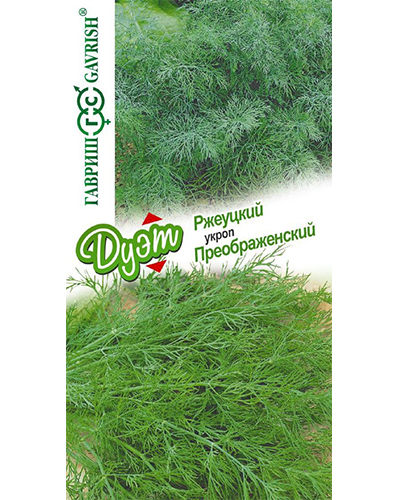 Укроп Преображенский + Ржеуцкий авторские семена серия Дуэт 4г. ГАВРИШ Укроп Преображенский + Ржеуцкий авторские семена серия Дуэт 4г. ГАВРИШ