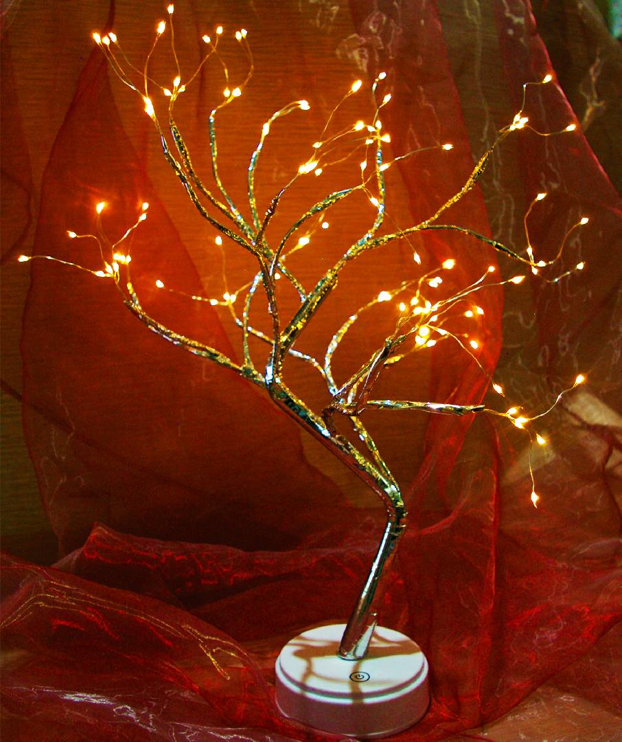 Декоративное светодиодное дерево (Decorative LED shimmer tree) 50см. GOLD
