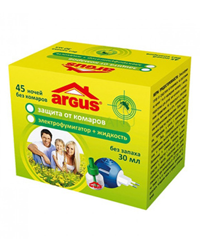 Комплект от Комаров фумигатор + жидкость 30мл. 45 ночей ARGUS