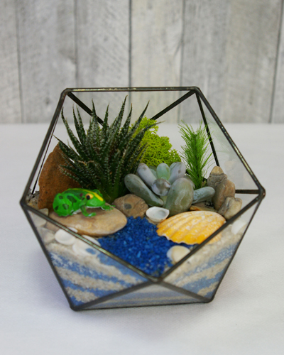 Флорариум "Икосаэдр" 12*13см. "лягушка" 00010