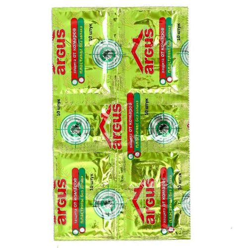 Пластины от комаров зеленые без запаха ARGUS