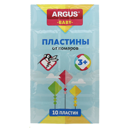 Пластины от Комаров для Детей без запаха 10пластин ARGUS BABY